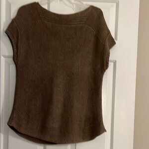Talbots Brown Ribbed Dolman Sleeve Blouse